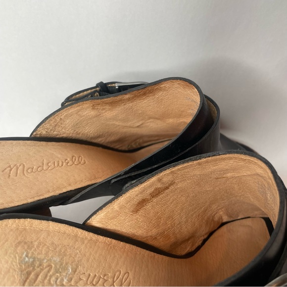 Madewell Riley Black Leather Convertible Sling Back Mules Size 10 - Picture 9 of 15